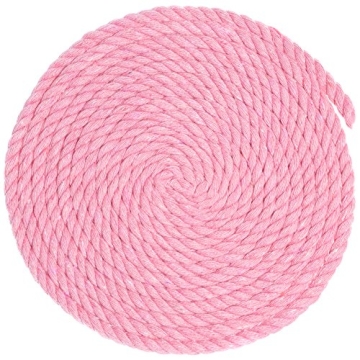 Super Soft 3 Strand Twisted Cotton Rope - Pink, 1/4 Inch x 25 Feet