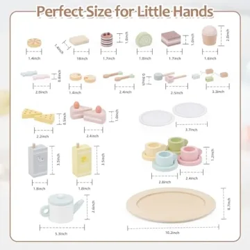 Smartwo Wooden Tea Party Set for Kids 3-8 Years