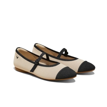 VIVAIA Tamia Almond-Toe Mary-Jane Flats Women's Casual Flats Slip on Comfortable Shoes Cute Flats fo...