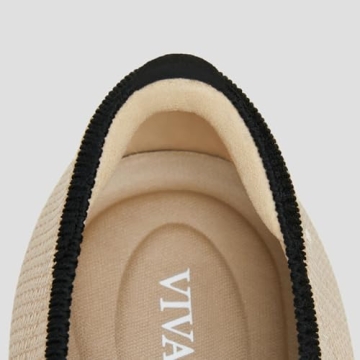 VIVAIA Women’s Stylish Tamia Almond-Toe Mary-Jane Flats