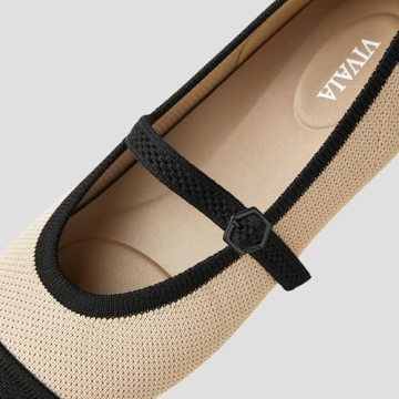 VIVAIA Women’s Stylish Tamia Almond-Toe Mary-Jane Flats