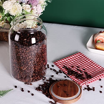 SAIOOL Glass Storage Jars with Airtight Wooden Lid