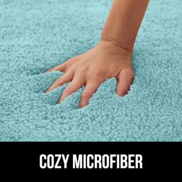 Gorilla Grip Premium Luxury Bath Rug, 30x20, Absorbent, Soft, Thick Shag, Bathroom Mat Rugs, Machine Wash, Microfiber Dries Quickly, Mats for Bath Room, Shower, Bathtub Spa Floors, Baby Blue