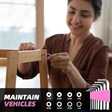 URASISTO 40-Piece Home Tool Kit with Easy Carrying Box, Small Basic Hand Tool Set Perfect for DIY Building, Home Maintenance and Woodworking, Great for College Students - PINK