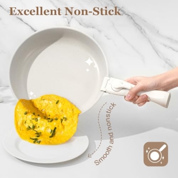 SODAY 15Pcs Non Stick Cookware Set with Detachable Handles