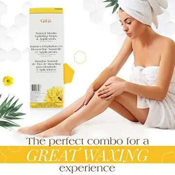 GiGi Waxing Strips for Hair Waxing/Hair Removal, Natural Muslin 20 Strips, and Wax Applicator 10 pcs, Combo