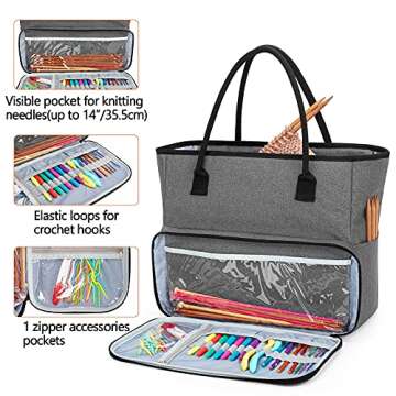 Yarwo Knitting Crochet Bag - Yarn Storage Tote for Easy Crafting