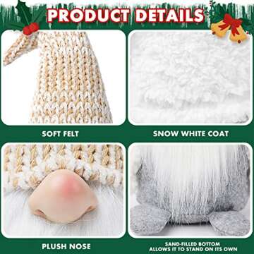 LHMTQVK 1PCS Christmas Gnomes Plush Decorations, Handmade Rudolph Faceless Doll for Christmas Orname...