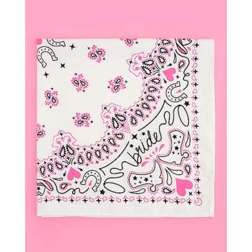 xo, Fetti Bachelorette Party Pink Rodeo Bride Bandana | Last Rodeo Bachelorette Party Decorations, B...