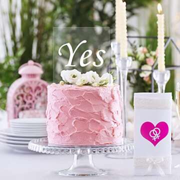 2 Pieces Acrylic Cake Topper Blank Cake Topper Clear DIY Birthday Cake Topper Personalized DIY Birthday Cake Topper for Custom Wedding Birthday Festival Party Cake (Square Style)