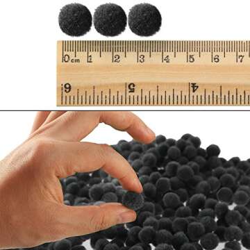 Blulu 500 Pcs 0.5 Inch Polypropylene Pompoms for Craft Making, Small Pom Poms Balls Art and Craft DIY Decorations