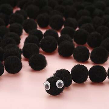 Blulu 500 Pcs 0.5 Inch Polypropylene Pompoms for Craft Making, Small Pom Poms Balls Art and Craft DIY Decorations
