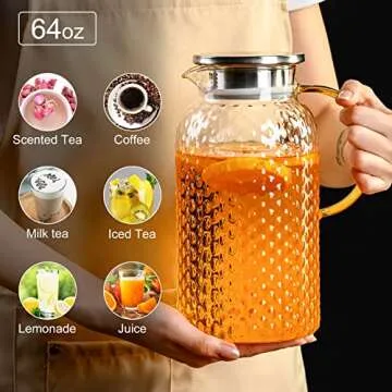 Stylish PARACITY Glass Pitcher 64 oz for All Occasions
