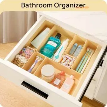 Vtopmart Clear Plastic Drawer Organizers for Bathroom