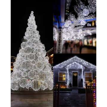 Twinkle Star 2 Pack Solar Christmas Lights Outdoor, Total 80FT 240 LED Solar Fairy Lights Waterproof...