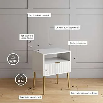 Nathan James Jacklyn Side Table - Mid-Century Glam Design