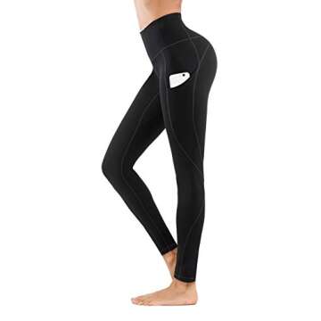 Lingswallow High Waist Yoga Pants - Yoga Pants with Pockets Tummy Control, 4 Ways Stretch Workout Ru...