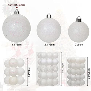 Shatterproof 12PCS Christmas Ball Ornaments for Trees