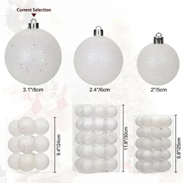 Shatterproof 12PCS Christmas Ball Ornaments for Trees