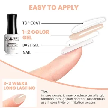 RARJSM Apricot Nude Gel Polish for Long-Lasting Nails