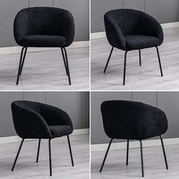 Stylish DUOMAY Faux Fur Barrel Dining Chair