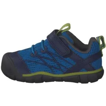 KEEN Kids' Chandler CNX Comfortable Sneakers, Brilliant Blue/Blue Depths, 8 Little Kid