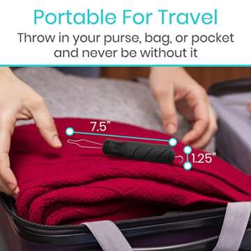 Vive Button Hook with Zipper Pull - Dressing Helper Assist Tool for Arthritis - One Hand Shirt & Coat Buttoning Aid, Disability, Handicapped, Seniors, Elderly - Limited Dexterity, Wide Grip Handle