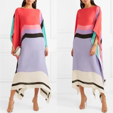 FIDROX Floral Long Kaftan Kimono Maxi Dress Plus Size Caftan Gown Nightdress Kimono for Women Party Wear Calf Length Women. (Black & Gray)