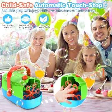 Bubble Machine Durable Automatic Bubble Blower, 18000+ Big Bubbles Per Minute Bubbles for Kids Toddlers Bubble Maker Operated by Plugin or Batteries Bubble Toys for Indoor Outdoor Birthday Party