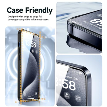 MAGIC JOHN Tempered Glass Screen Protector for iPhone 15 Pro