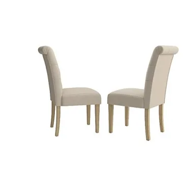 Stylish Solid Wood Tufted Parsons Dining Chairs Set