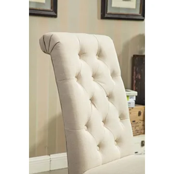 Stylish Solid Wood Tufted Parsons Dining Chairs Set