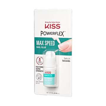 KISS PowerFlex Maximum Speed Nail Glue for Press On Nails, Super Strength Flex Formula Nail Adhesive...