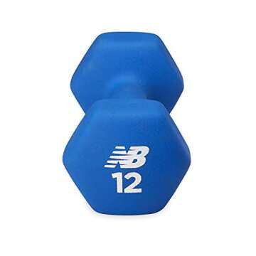 New Balance Dumbbells Hand Weights (Single) - Neoprene Exercise & Fitness Dumbbell for Home Gym Equipment Workouts Strength Training Free Weights for Women, Men (12 Pound), 12lb