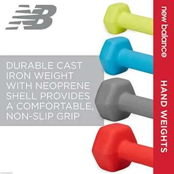 New Balance Dumbbells Hand Weights (Single) - Neoprene Exercise & Fitness Dumbbell for Home Gym Equipment Workouts Strength Training Free Weights for Women, Men (12 Pound), 12lb