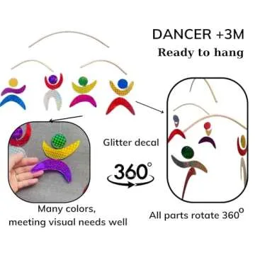 Set of 4 portable montessori - Munari, Gobbi, Octahedron, Dancers. Montessori mobile, Baby mobile, Hanging mobile baby boy and girl