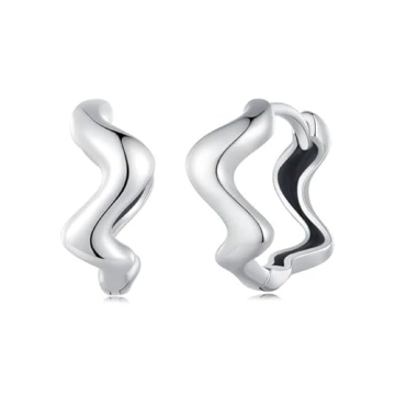 925 Sterling Silver Wave Ear Clips & Ring Set for Women