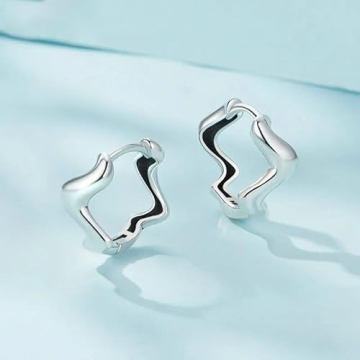 925 Sterling Silver Wave Ear Clips & Ring Set for Women