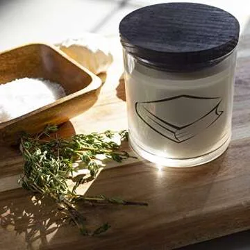 Library Book Scented Candle, 9 Oz with Glass Container - 100% Organic Soy Wax Lightly Scented with Clean Burning Natural Cotton Wick - Made in The USA