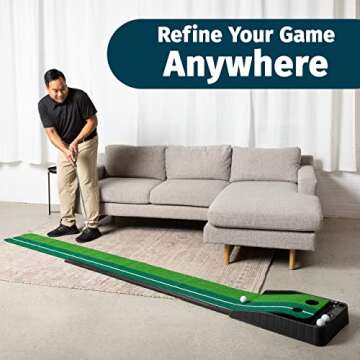 Abco Tech Indoor Golf Putting Green - Portable Mat with Auto Ball Return Function - Indoor Putting G...