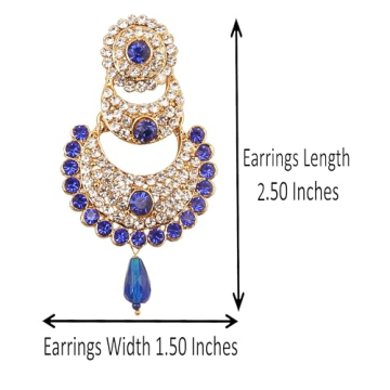 Touchstone Chand Bali Half Moon Earrings in Antique Gold Tone