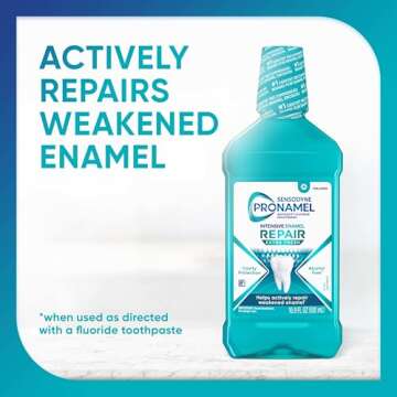 Sensodyne Pronamel Intensive Enamel Repair Alcohol-Free Mouthwash to Help Actively Repair Enamel and...
