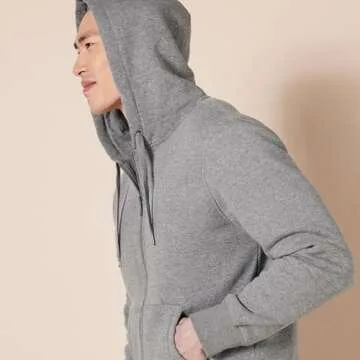 Amazon Essentials Men's Full-Zip Fleece Hoodie in Grey