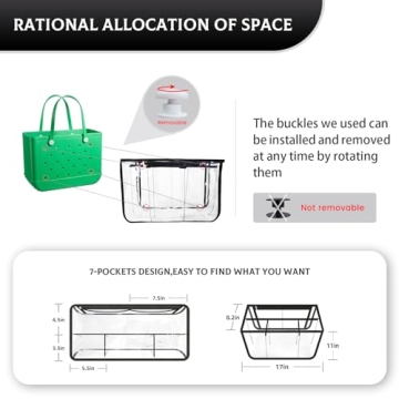 Durable Waterproof Beach Bag Organizer for Bogg Bag X Large