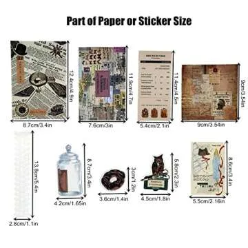 260PCS Vintage Journaling Scrapbooking Supplies Scrapbook Sticker Paper Ephemera Pack for Bullet Junk Journal Planners Collage Craft Notebooks Album (Coffee and Bread)
