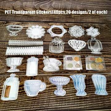 260PCS Vintage Journaling Scrapbooking Supplies Scrapbook Sticker Paper Ephemera Pack for Bullet Junk Journal Planners Collage Craft Notebooks Album (Coffee and Bread)