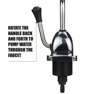 Valterra - RP800 Rocket Hand Pump for RV, Camper Holding Tank Faucet Pump - Chrome