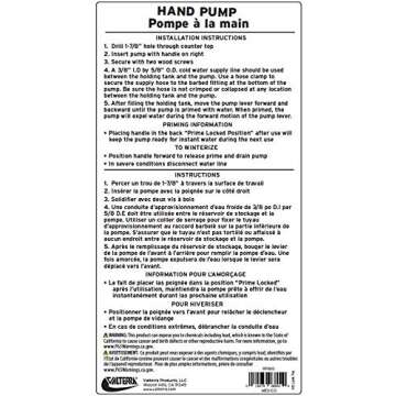 Valterra - RP800 Rocket Hand Pump for RV, Camper Holding Tank Faucet Pump - Chrome