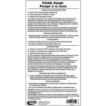 Valterra - RP800 Rocket Hand Pump for RV, Camper Holding Tank Faucet Pump - Chrome