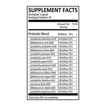 Genuine Health Probiotics, 50 Billion CFU, Daily Care, 15 Diverse Strains, Soy Free, Gluten Free, Vegan Delayed-Release Capsules for Advanced Gut Health, 30 Count